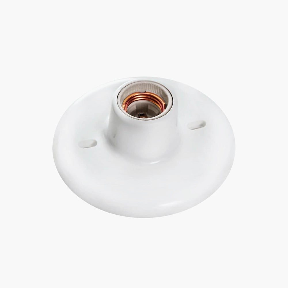 Plafonier PVC Opl Branco Redondo Soquete Porcelana E27 3295