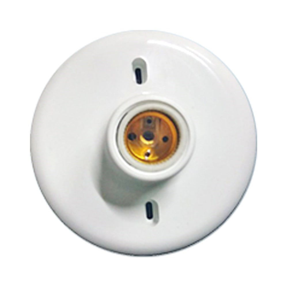 Plafonier PVC Elite Branco Redondo Soquete Porcelana E27 1028