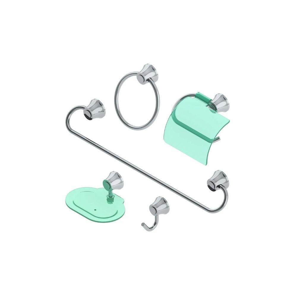Kit Banheiro Injest ABS Verde 5 Peças | 17753 - imagem 1