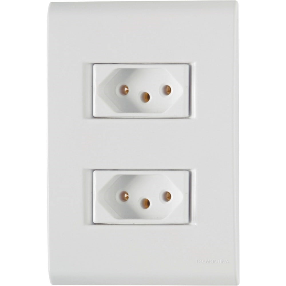 Conjunto Tramontina Liz 4X2 Branco com Placa 2 Tomadas 10A 57170265