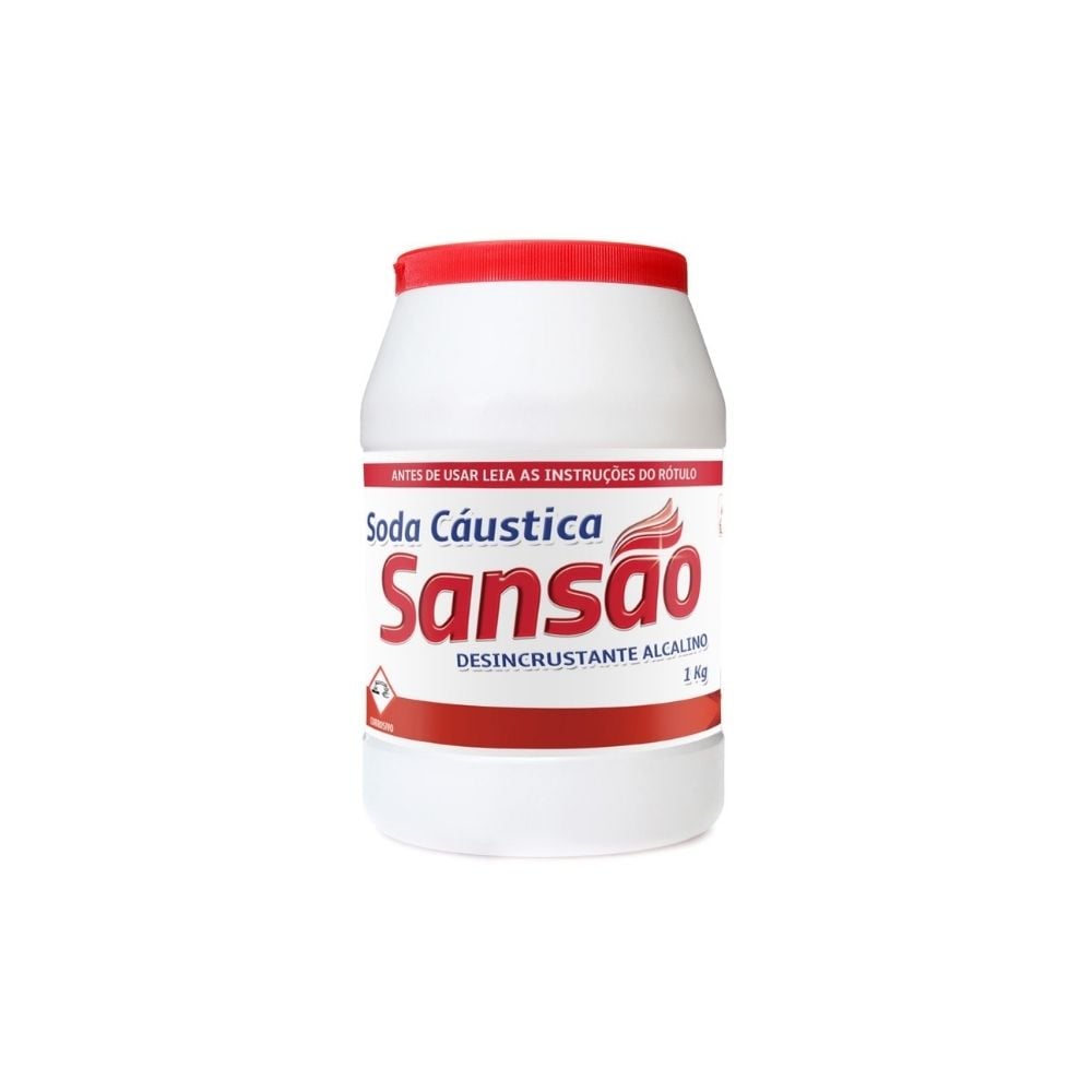 Soda Caústica Escama 1KG Sansão Pote 2002 - imagem 1