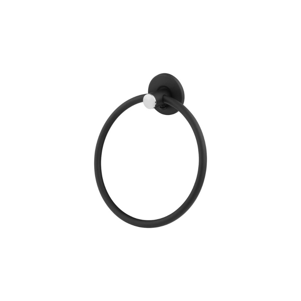 Porta Toalha Argola Clarainox Preto Aço Inox | 6816
